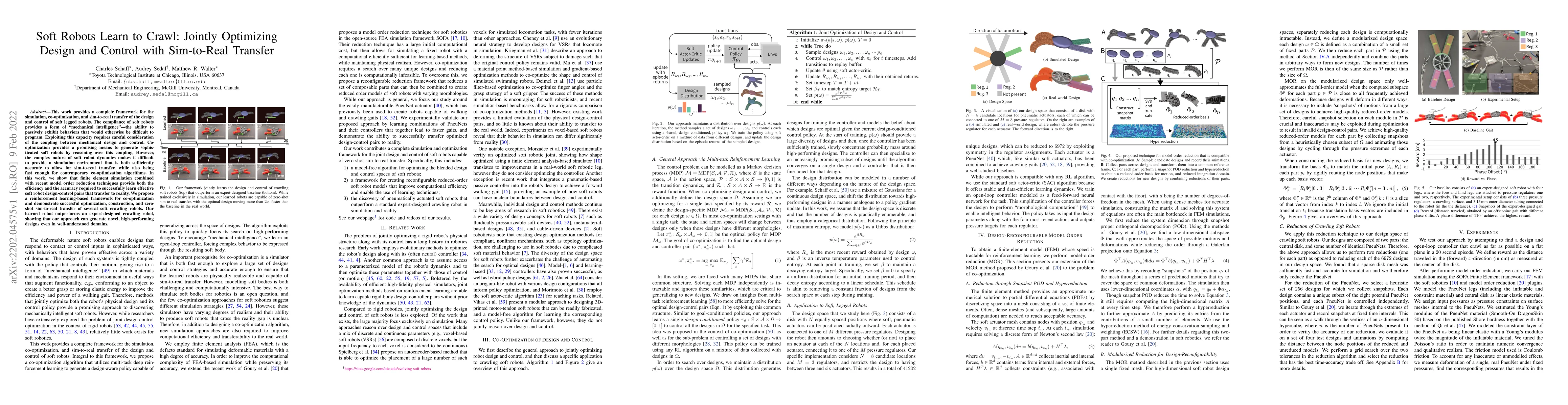 Thumbnail for Soft Robots Learn to Crawl: Jointly Optimizing Design and Control with
  Sim-to-Real Transfer