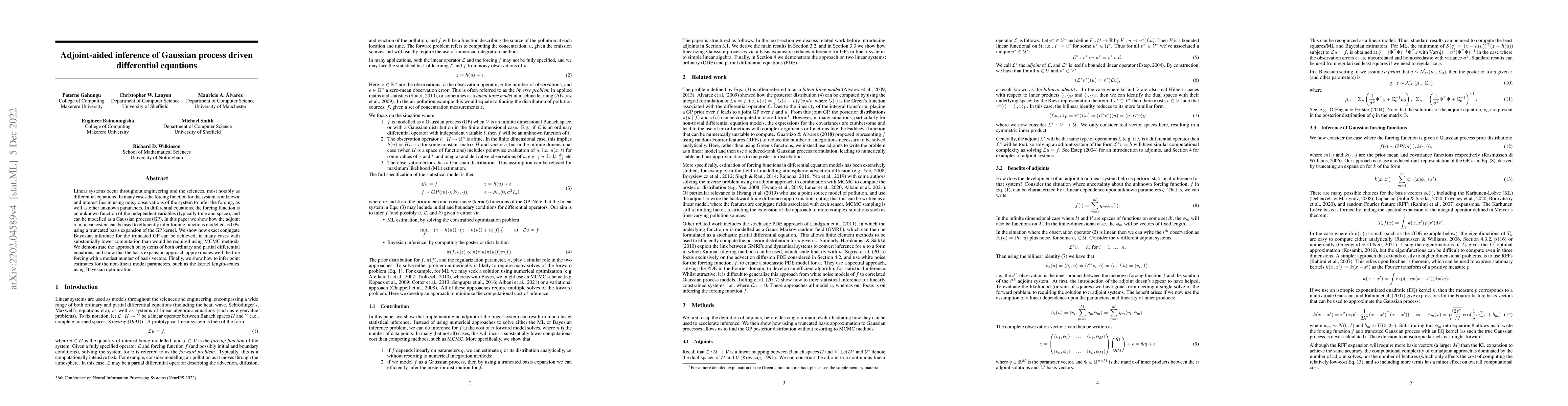 Thumbnail for Adjoint-aided inference of Gaussian process driven differential
  equations