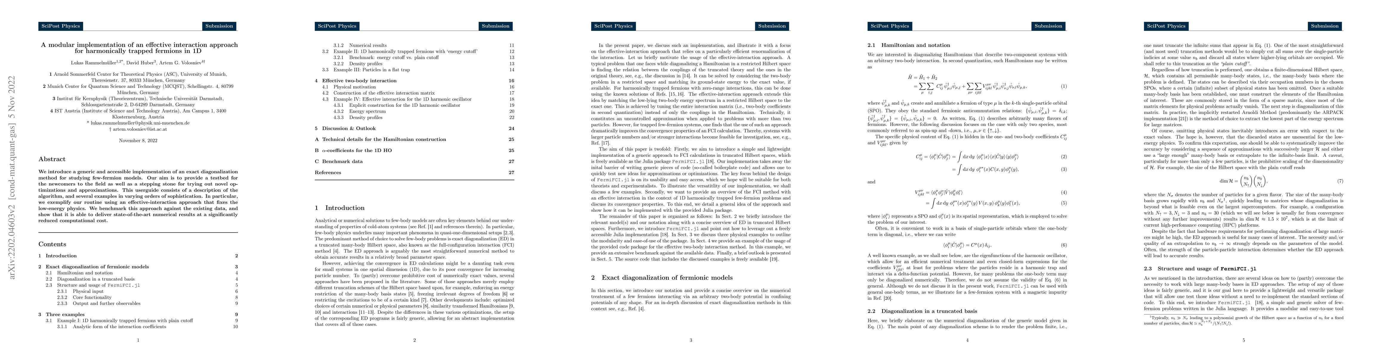 Thumbnail for A modular implementation of an effective interaction approach for
  harmonically trapped fermions in 1D