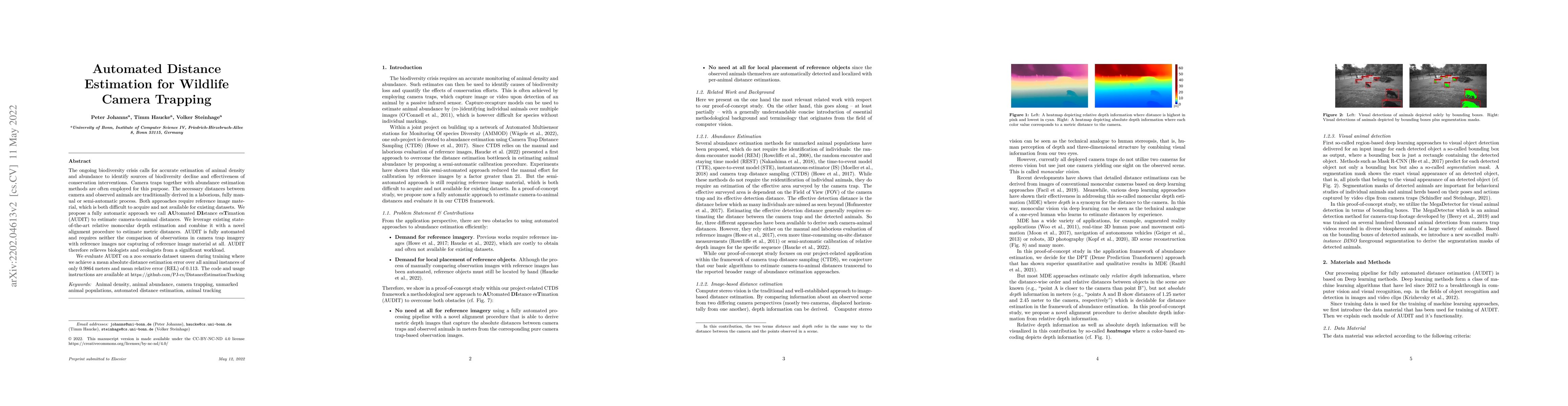 Thumbnail for Automated Distance Estimation for Wildlife Camera Trapping