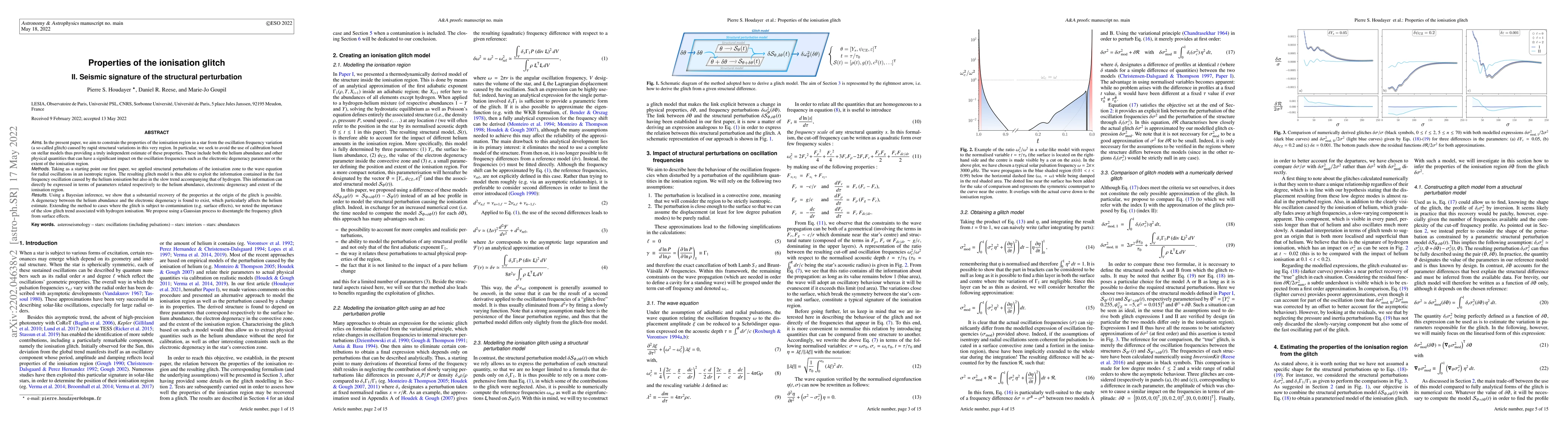 Thumbnail for Properties of the ionisation glitch II. Seismic signature of the
  structural perturbation