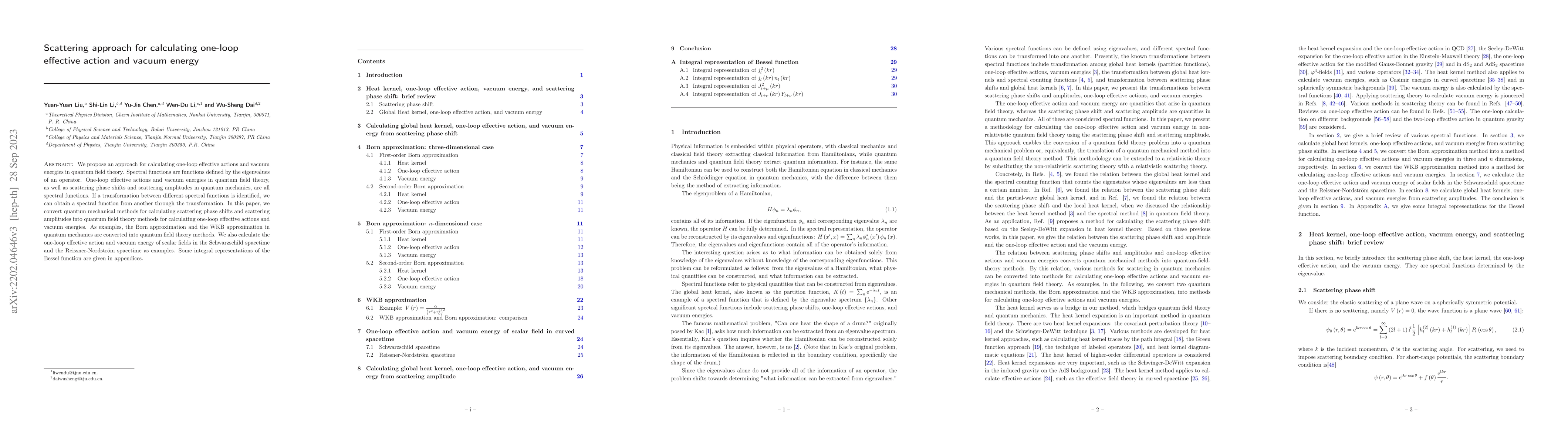 Thumbnail for Scattering approach for calculating one-loop effective action and vacuum
  energy