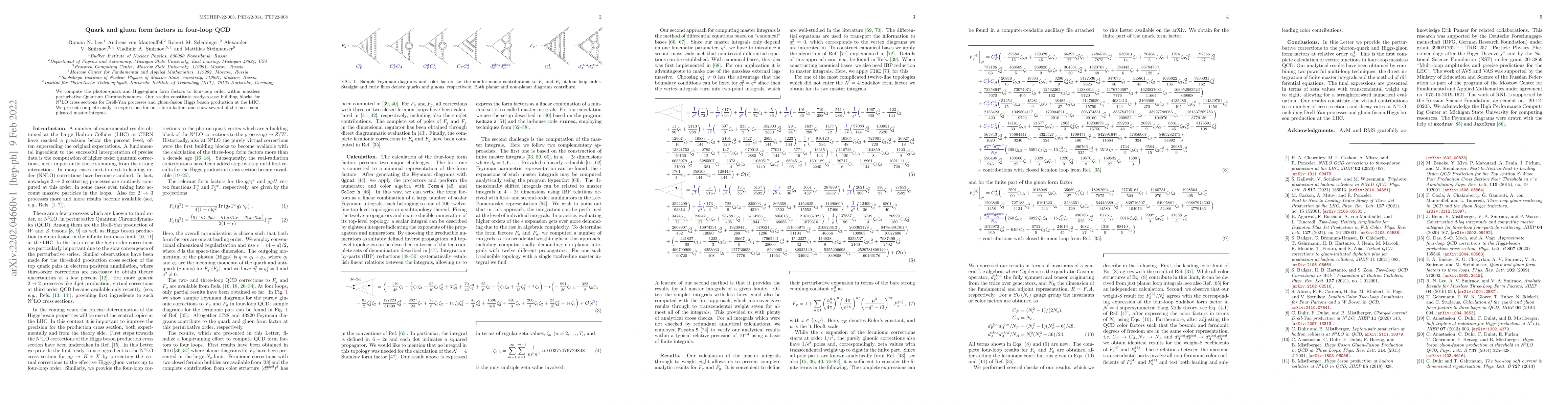 Thumbnail for Quark and gluon form factors in four-loop QCD