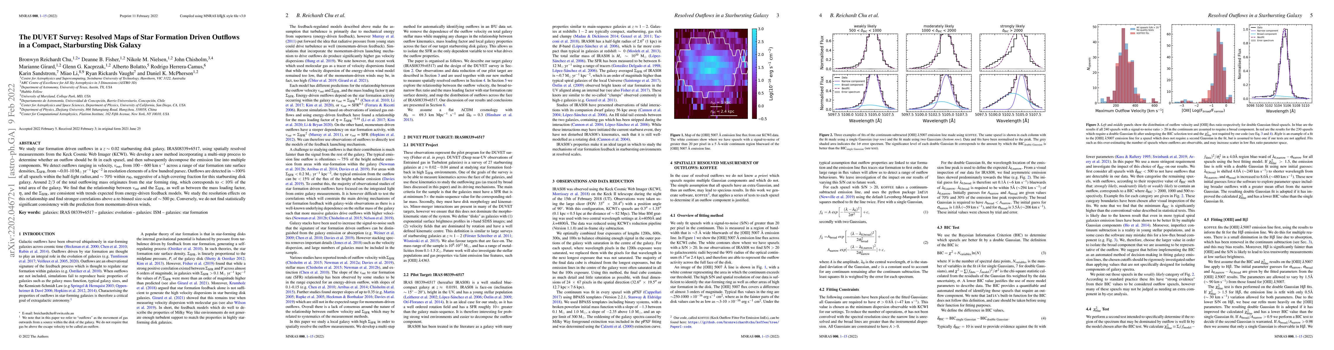 Thumbnail for The DUVET Survey: Resolved Maps of Star Formation Driven Outflows in a
  Compact, Starbursting Disk Galaxy