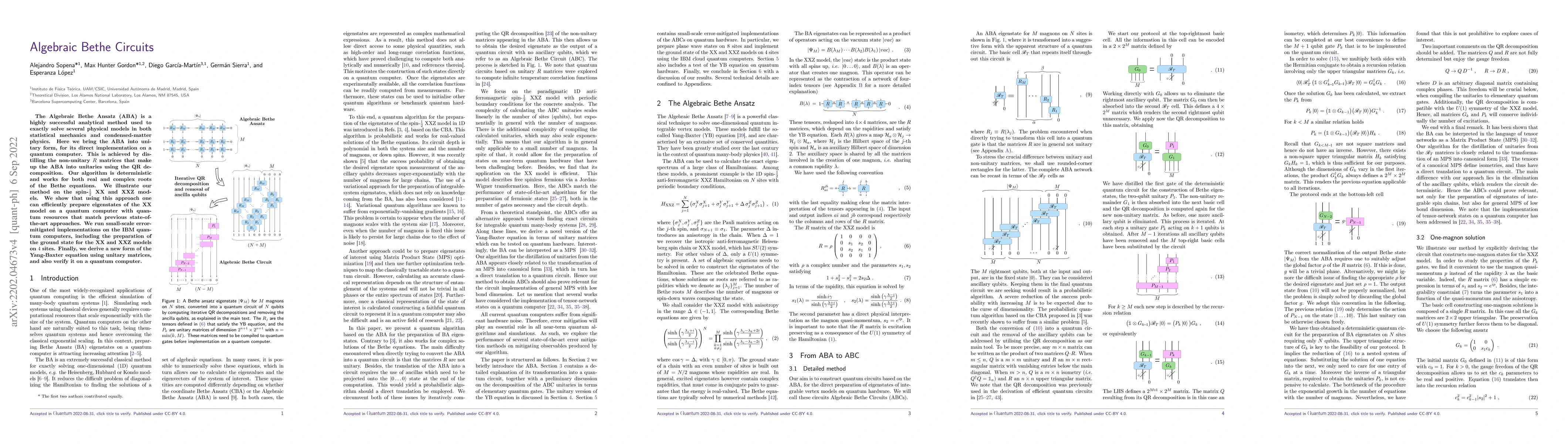 Thumbnail for Algebraic Bethe Circuits