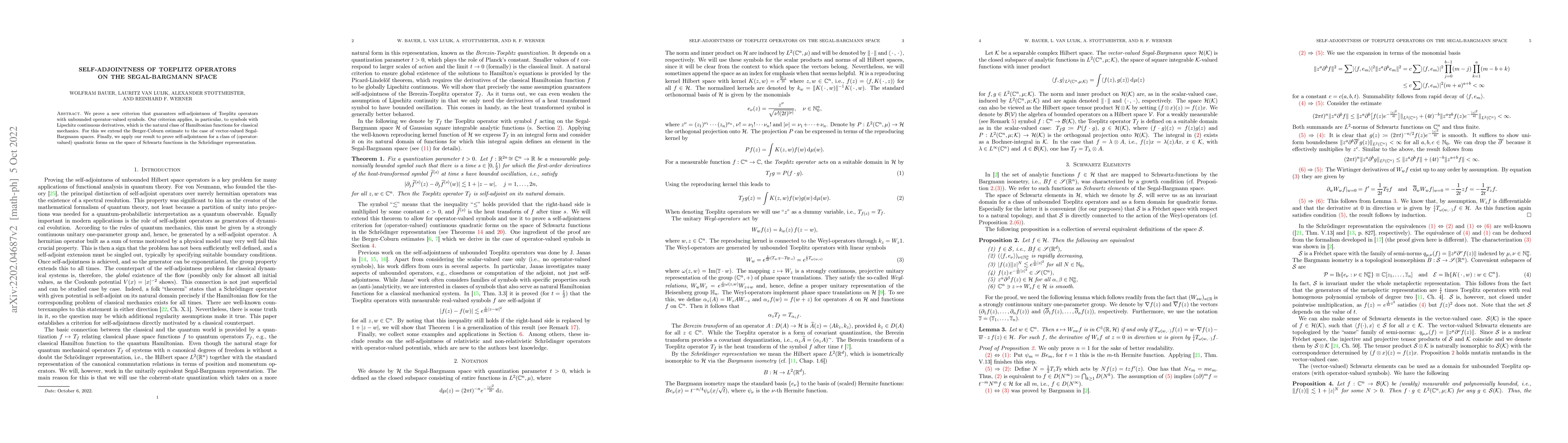 Thumbnail for Self-Adjointness of Toeplitz Operators on the Segal-Bargmann Space