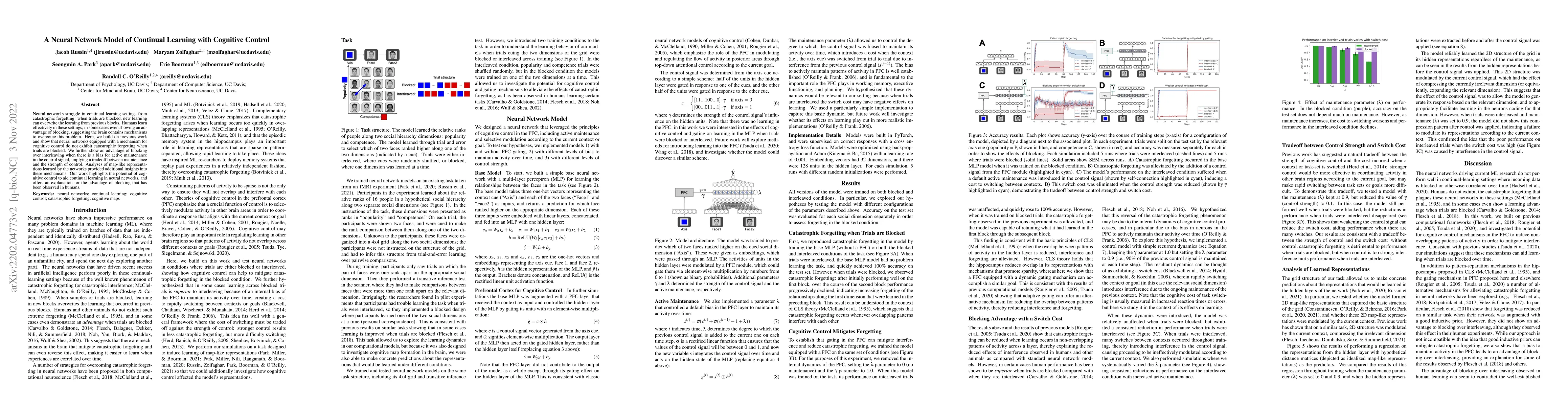 Thumbnail for A Neural Network Model of Continual Learning with Cognitive Control