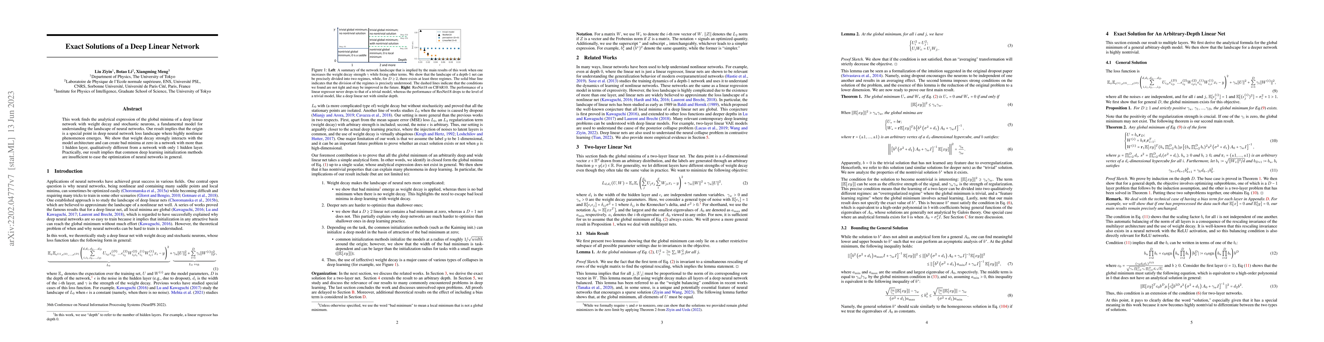 Thumbnail for Exact Solutions of a Deep Linear Network