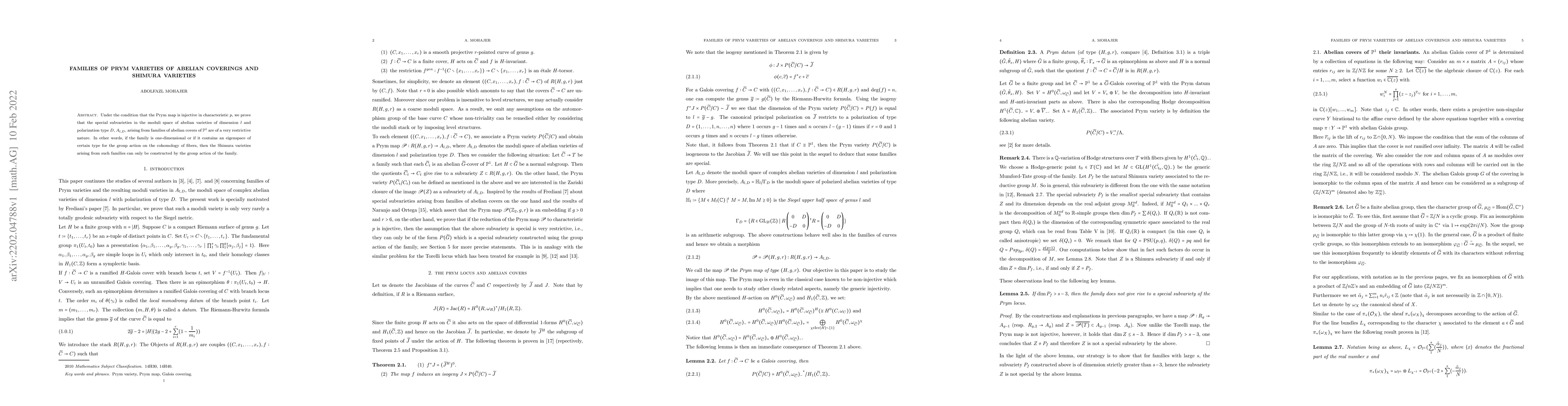 Thumbnail for Families of Prym varieties of abelian coverings and Shimura varieties