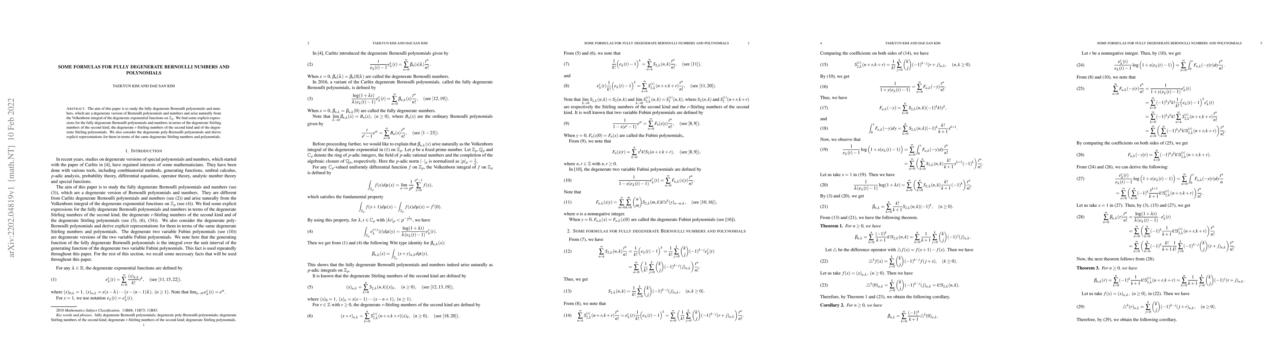Thumbnail for Some formulas for fully degenerate Bernoulli numbers and polynomials