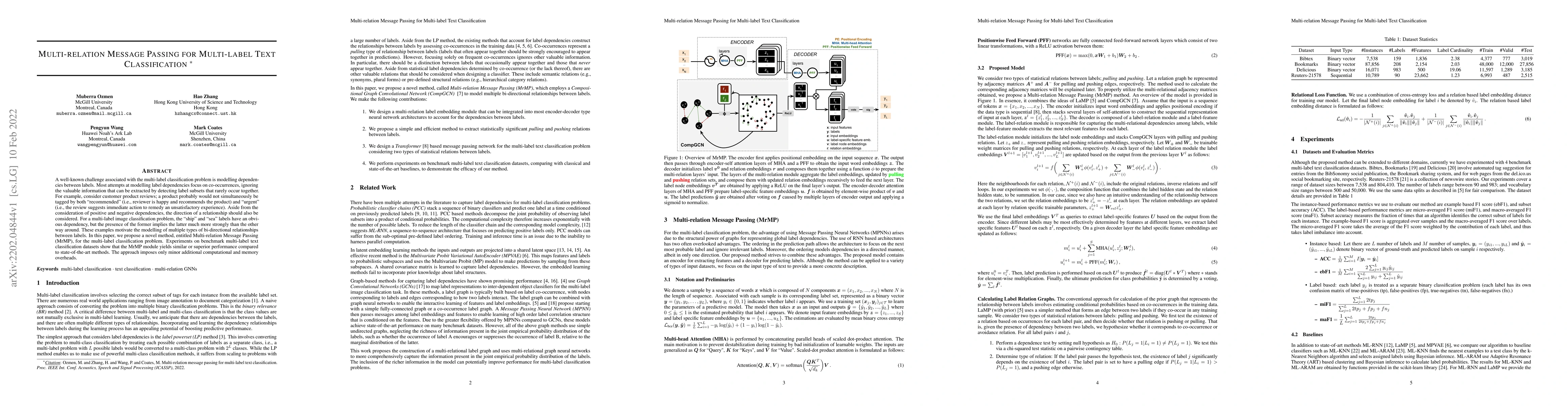 Thumbnail for Multi-relation Message Passing for Multi-label Text Classification