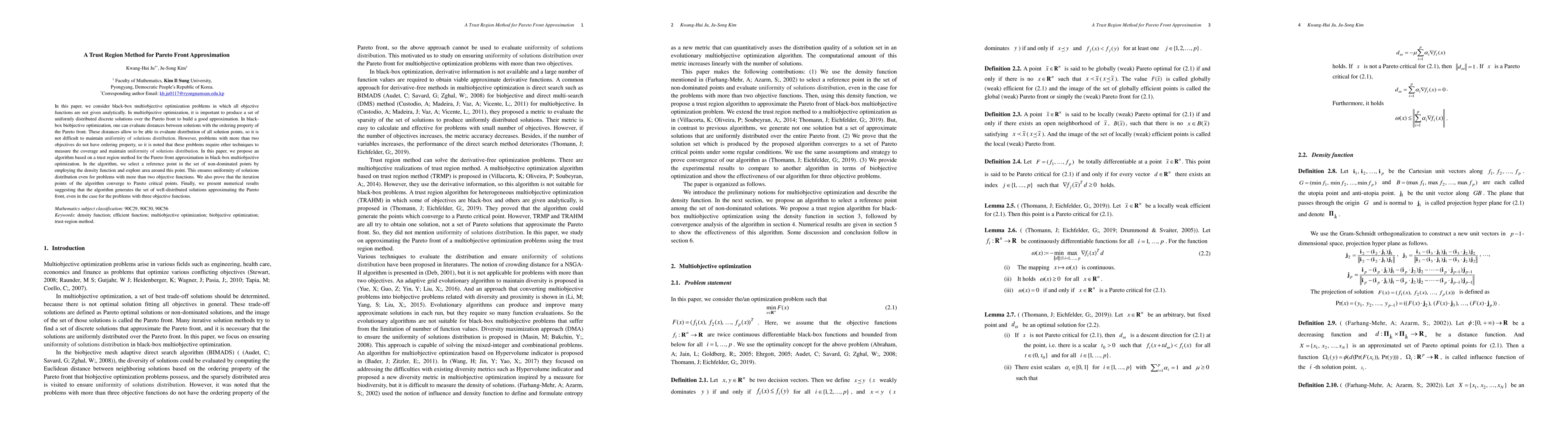 Thumbnail for A Trust Region Method for Pareto Front Approximation
