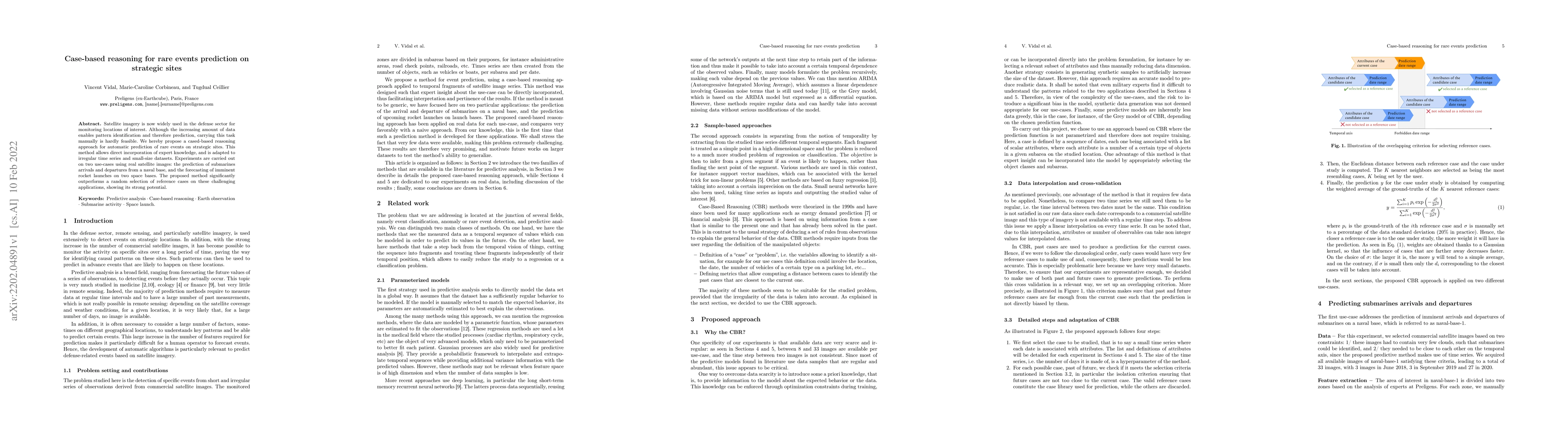 Thumbnail for Case-based reasoning for rare events prediction on strategic sites
