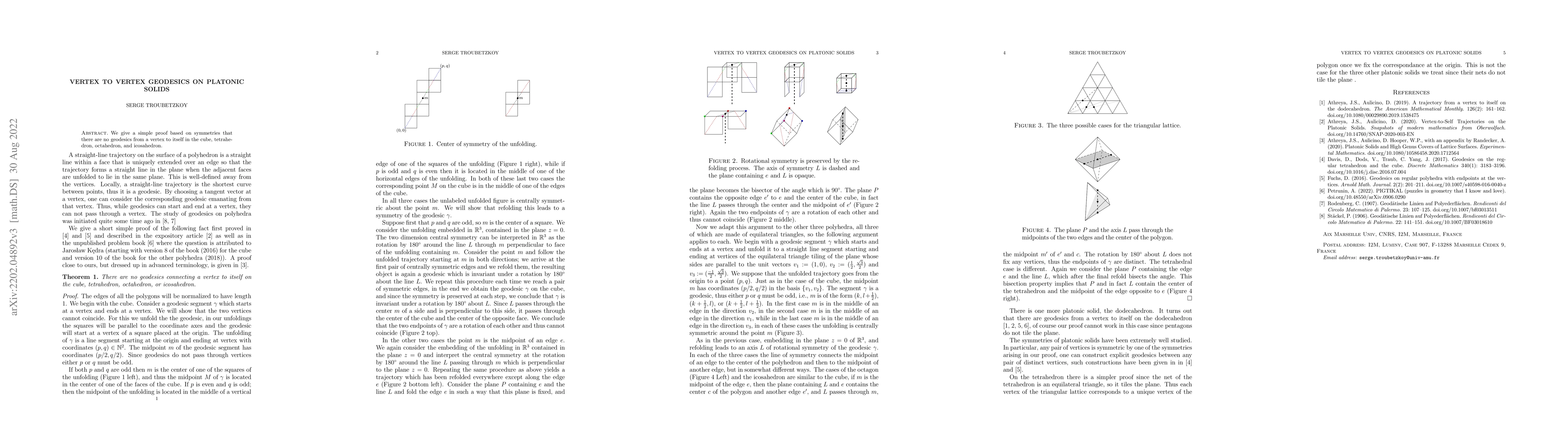 Thumbnail for Vertex to vertex geodesics on platonic solids