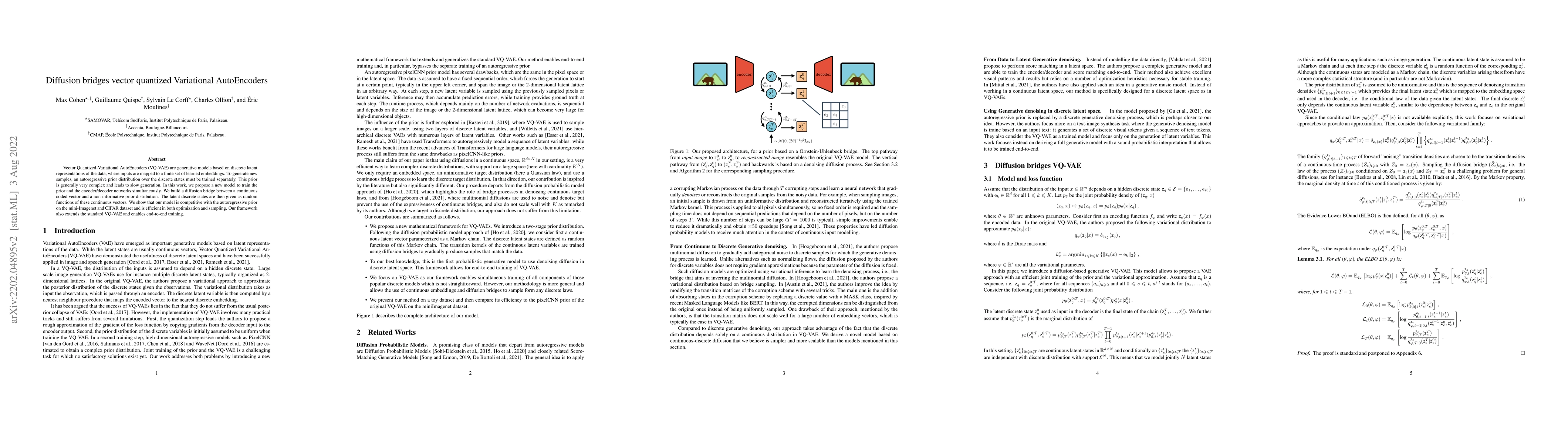 Thumbnail for Diffusion bridges vector quantized Variational AutoEncoders