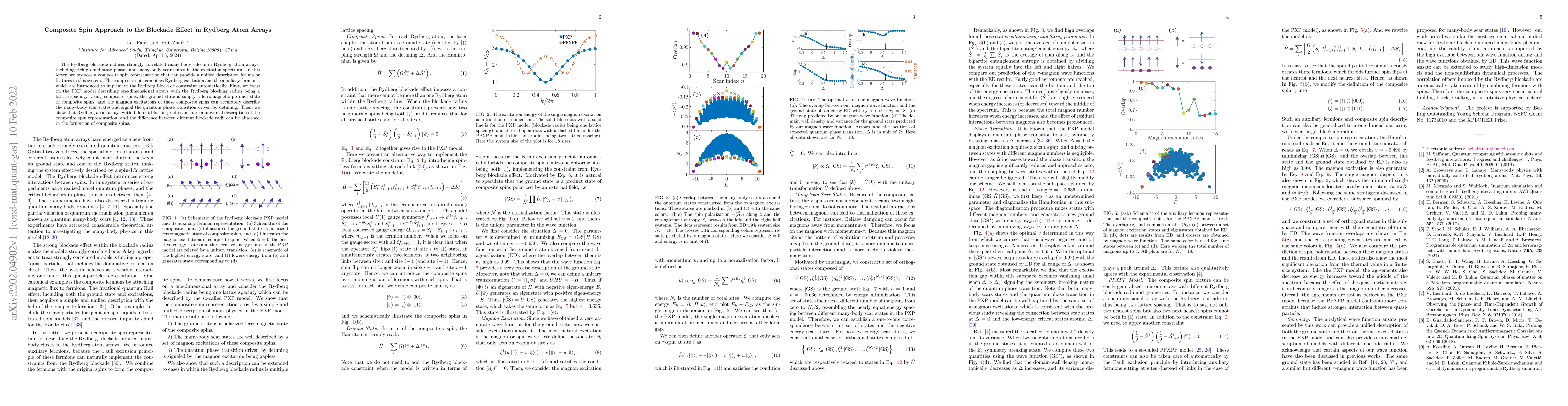 Thumbnail for Composite Spin Approach to the Blockade Effect in Rydberg Atom Arrays