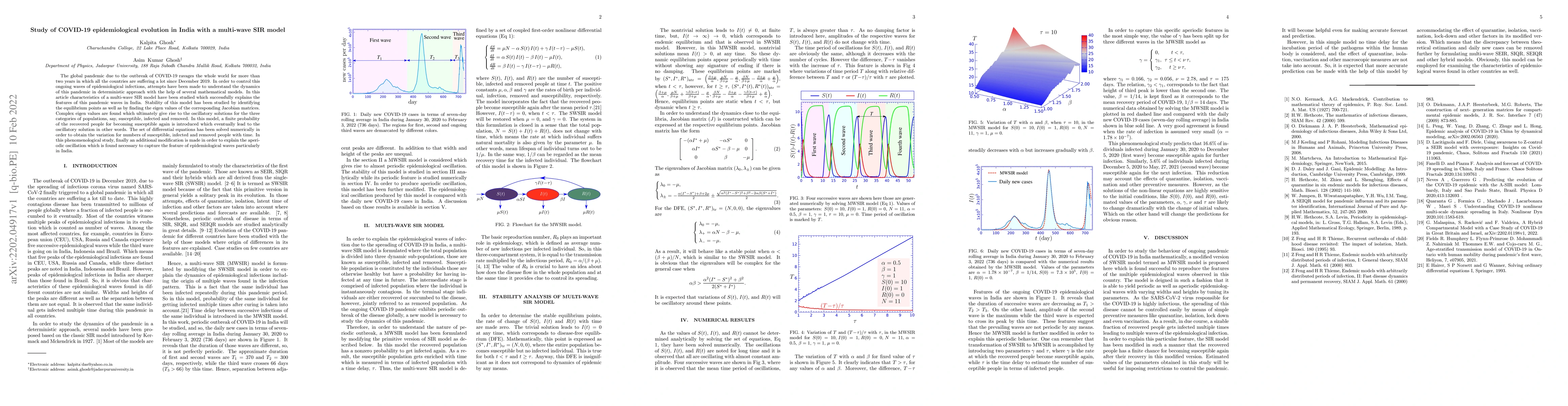 Thumbnail for Study of COVID-19 epidemiological evolution in India with a multi-wave
  SIR model