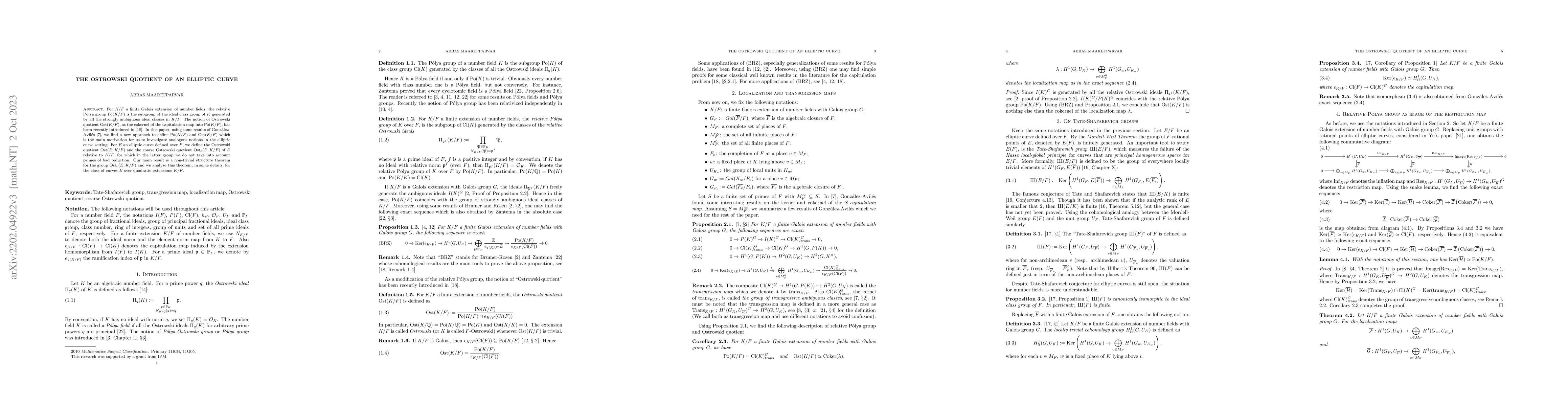 Thumbnail for The Ostrowski quotient of an elliptic curve