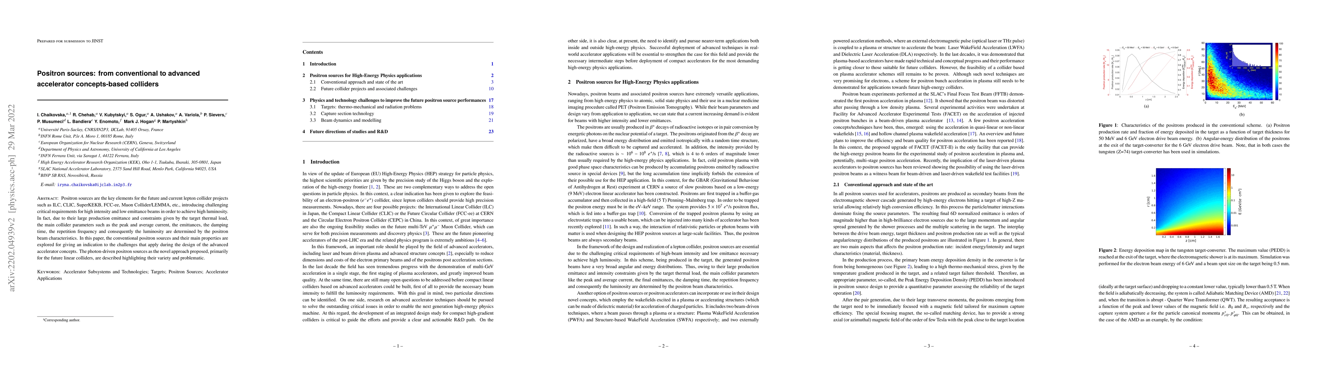 Thumbnail for Positron sources: from conventional to advanced accelerator
  concepts-based colliders