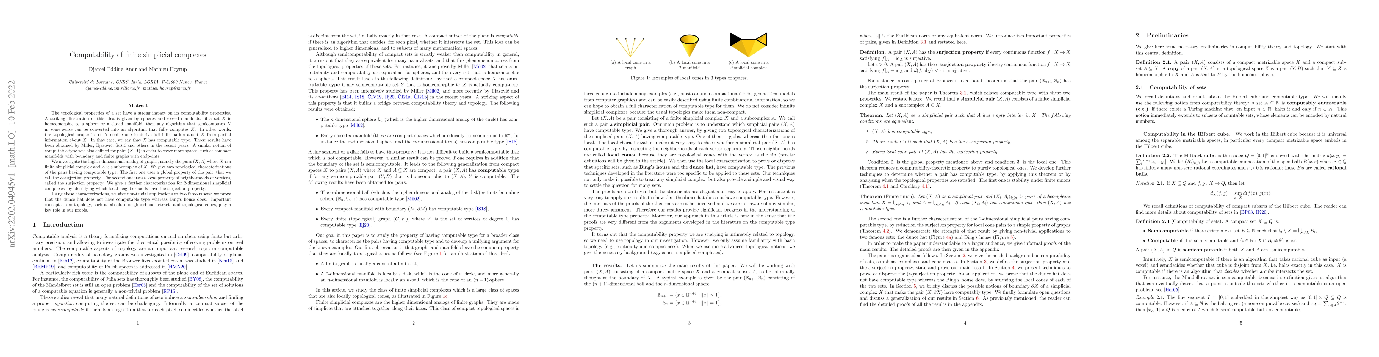 Thumbnail for Computability of finite simplicial complexes