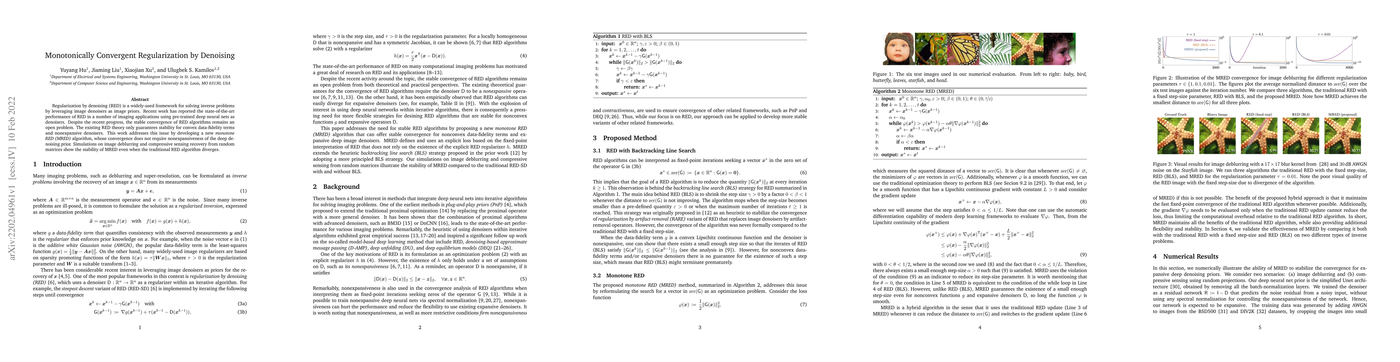 Thumbnail for Monotonically Convergent Regularization by Denoising