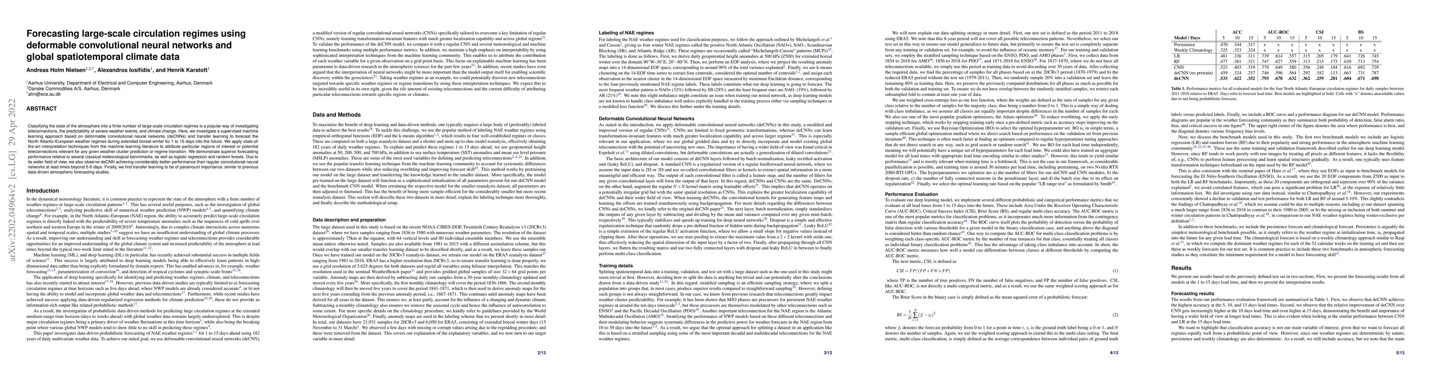 Thumbnail for Forecasting large-scale circulation regimes using deformable
  convolutional neural networks and global spatiotemporal climate data
