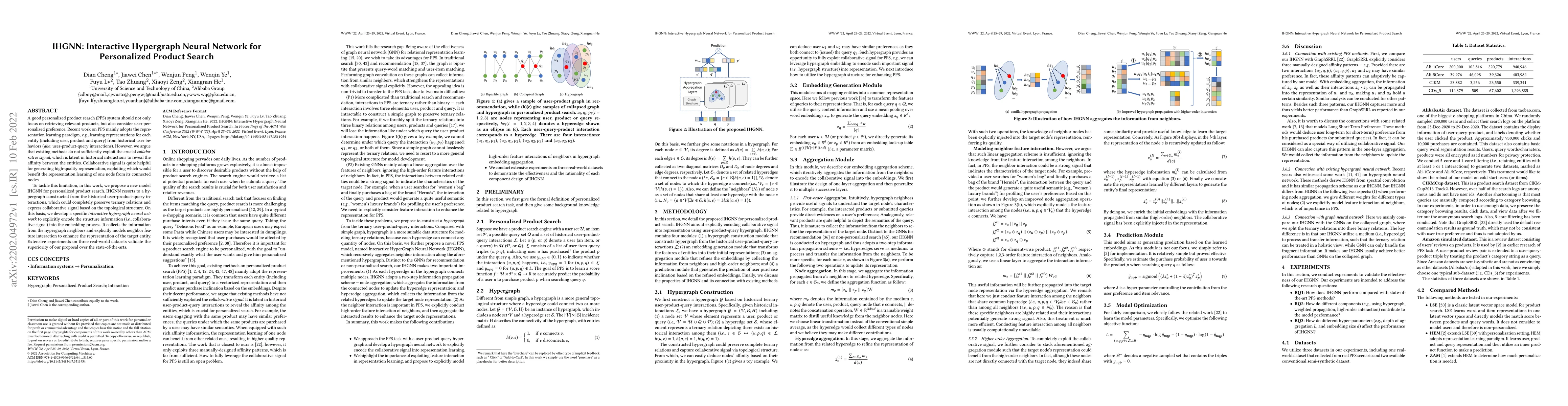 Thumbnail for IHGNN: Interactive Hypergraph Neural Network for Personalized Product
  Search