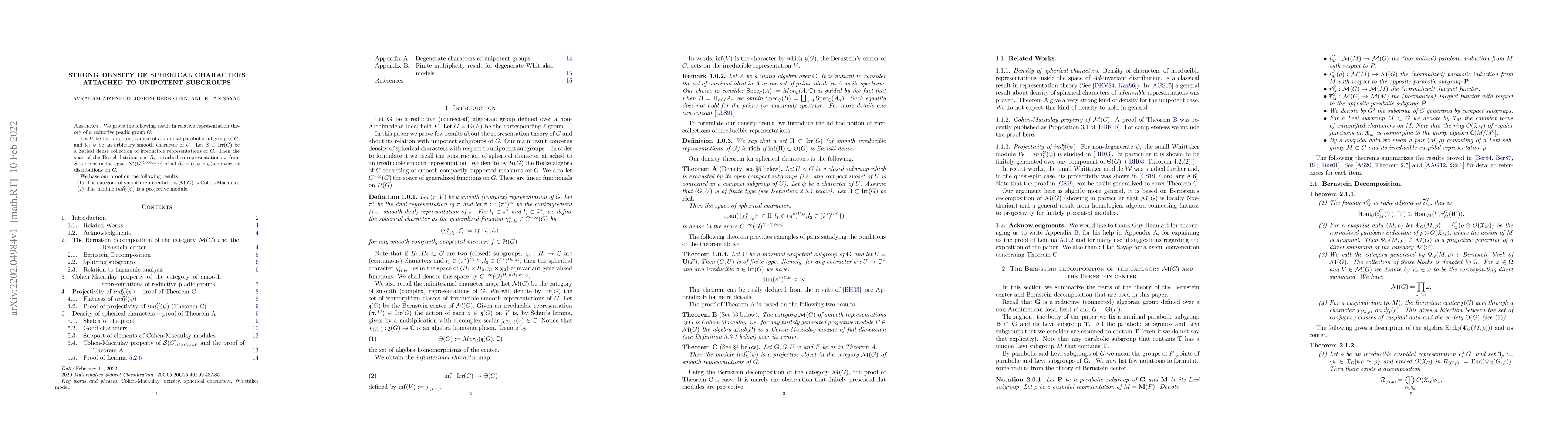 Thumbnail for Strong density of spherical characters attached to unipotent subgroups
