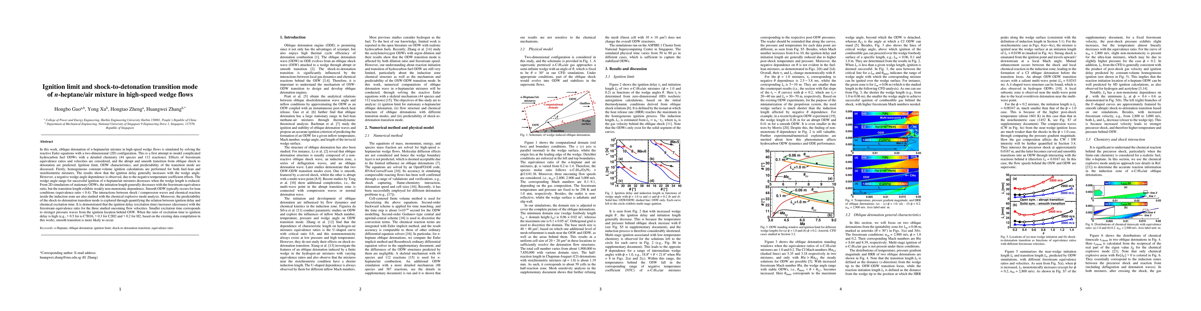 Thumbnail for Ignition limit and shock-to-detonation transition mode of n-heptane/air
  mixture in high-speed wedge flows