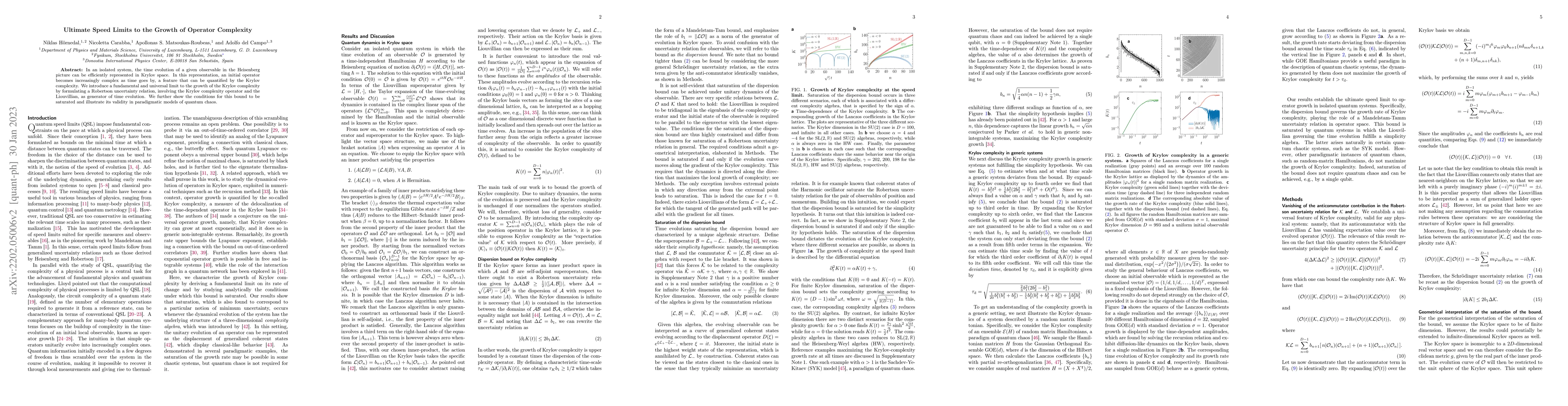 Thumbnail for Ultimate Speed Limits to the Growth of Operator Complexity