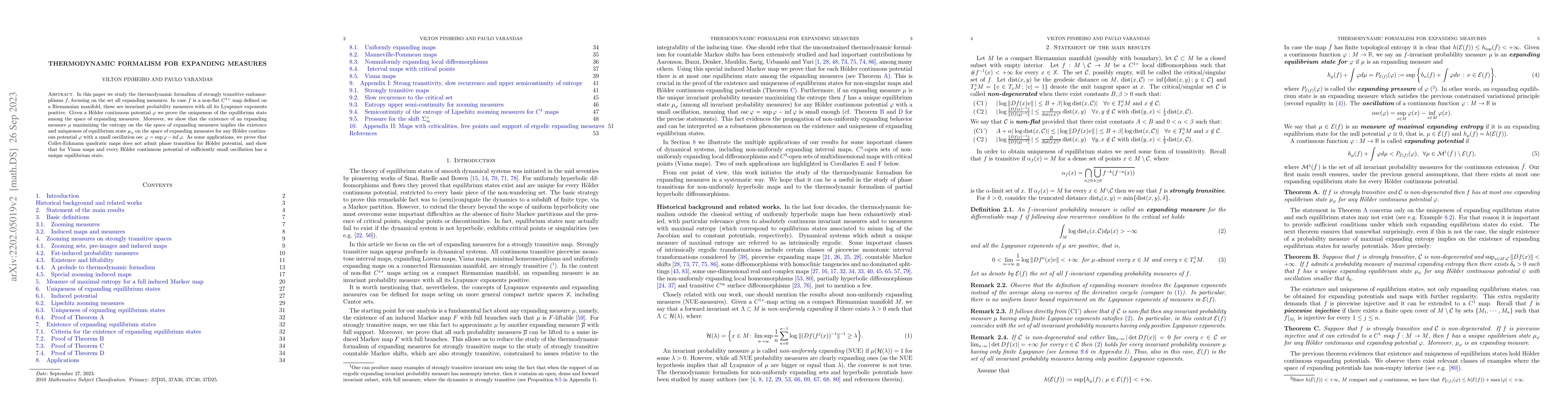 Thumbnail for Thermodynamic formalism for expanding measures