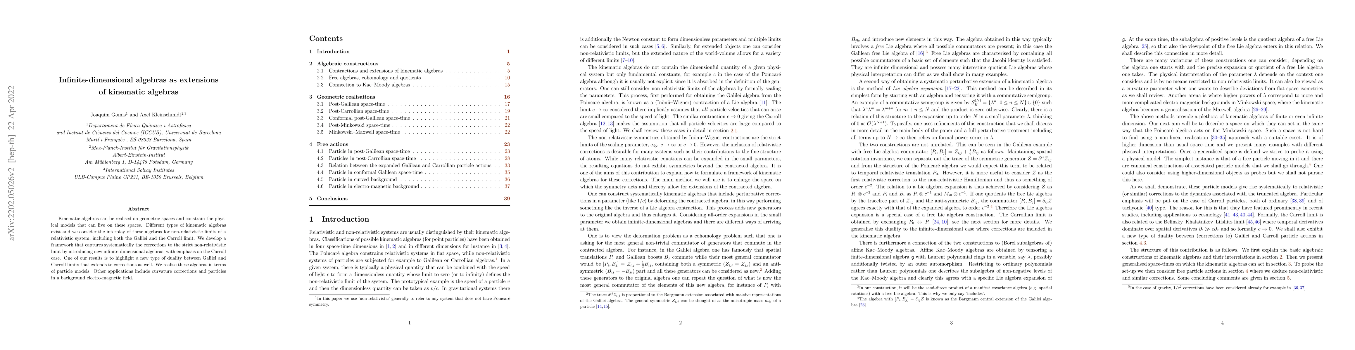 Thumbnail for Infinite-dimensional algebras as extensions of kinematic algebras