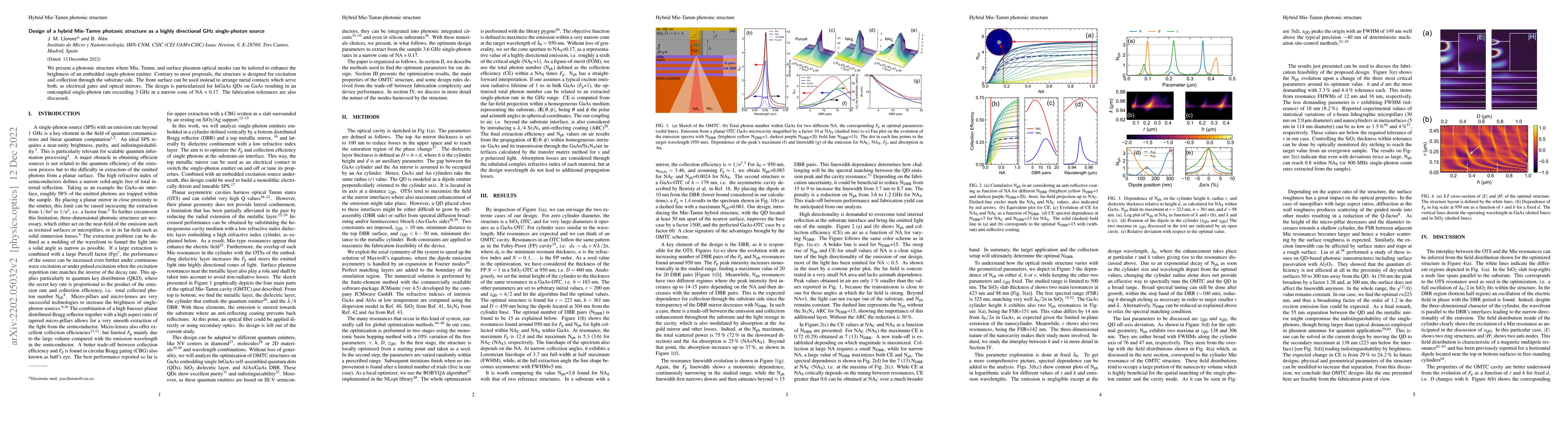 Thumbnail for Design of a hybrid Mie-Tamm photonic structure as a highly directional
  GHz single-photon source