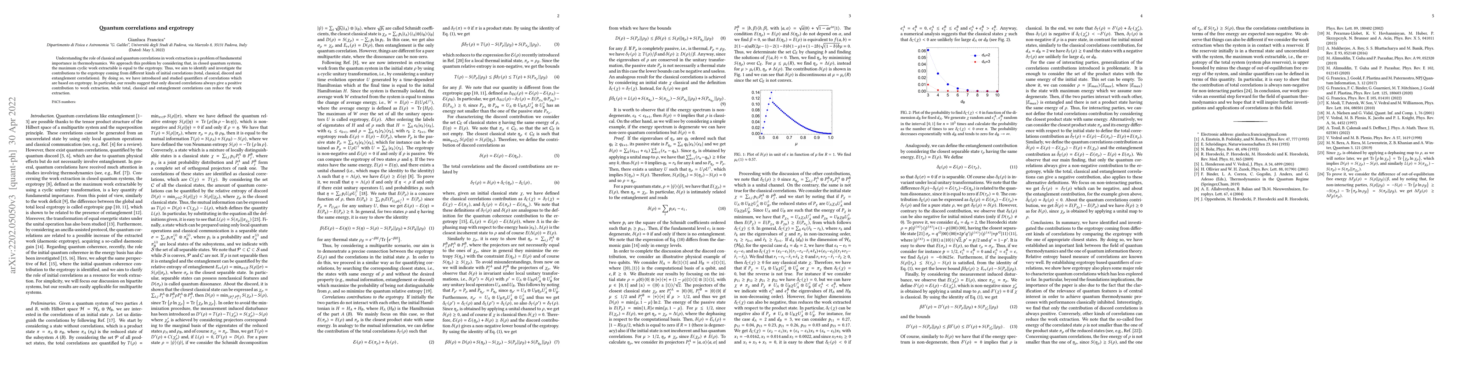 Thumbnail for Quantum correlations and ergotropy