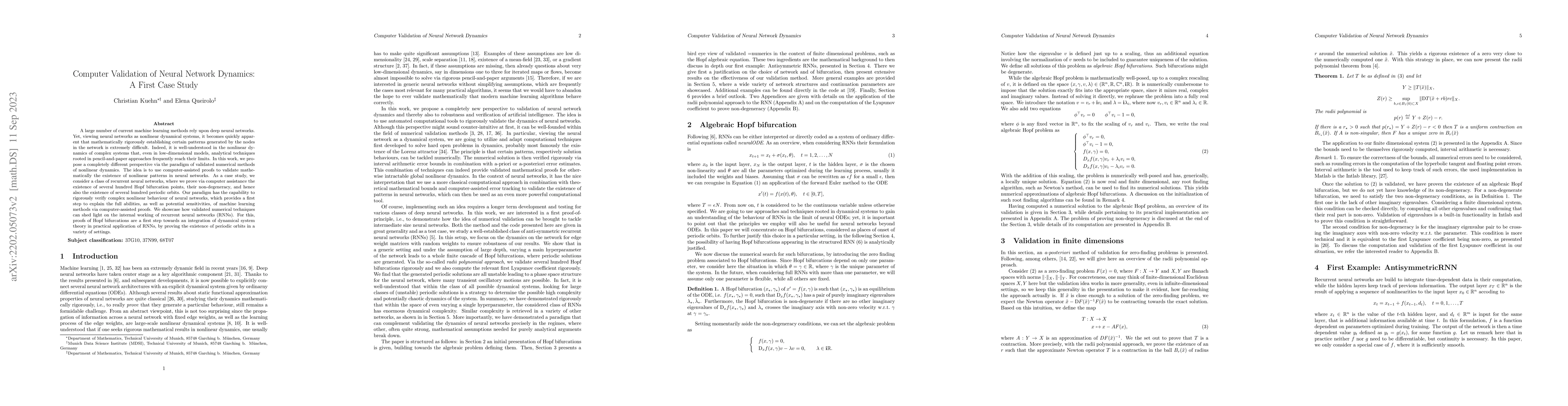 Thumbnail for Computer Validation of Neural Network Dynamics: A First Case Study