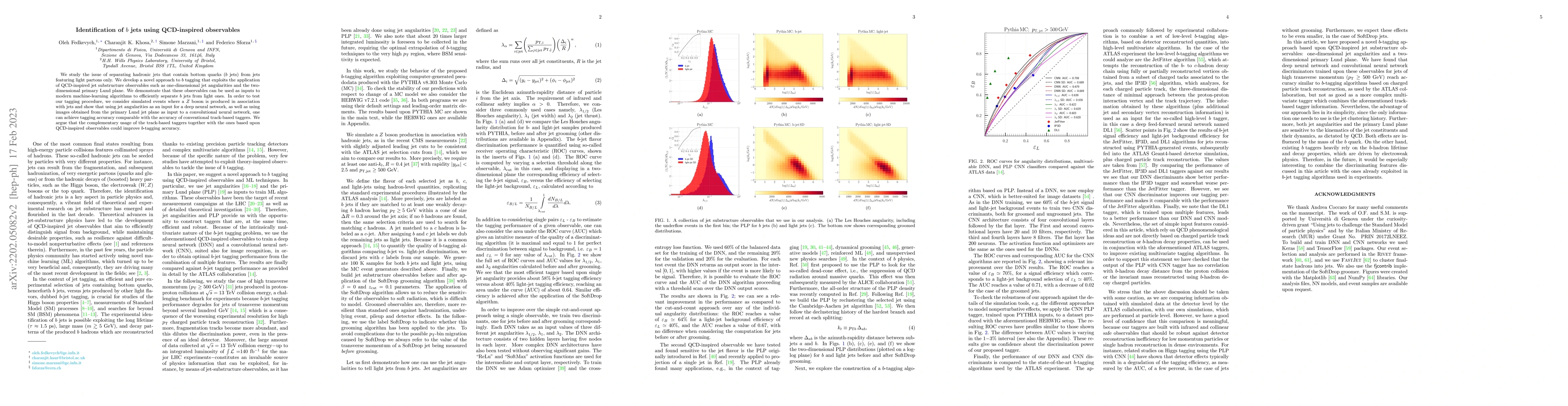 Thumbnail for Identification of b-jets using QCD-inspired observables