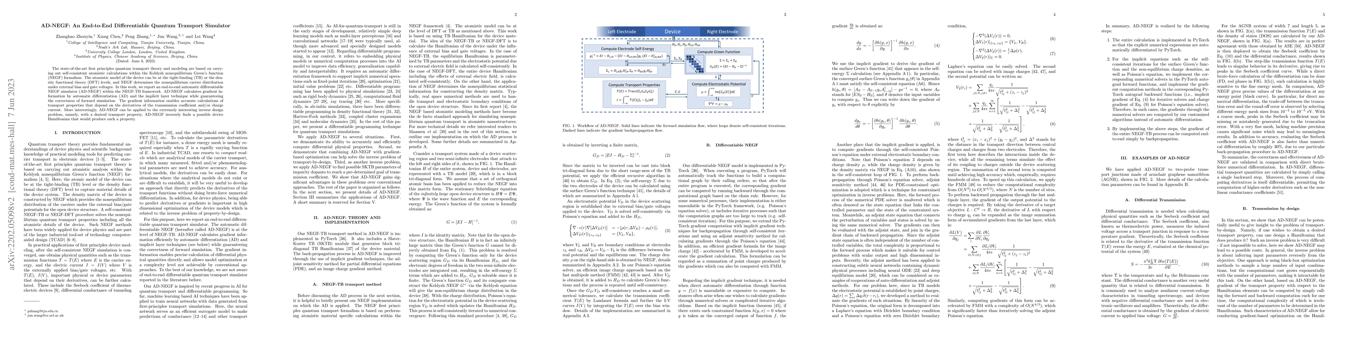 Thumbnail for AD-NEGF: An End-to-End Differentiable Quantum Transport Simulator for
  Sensitivity Analysis and Inverse Problems