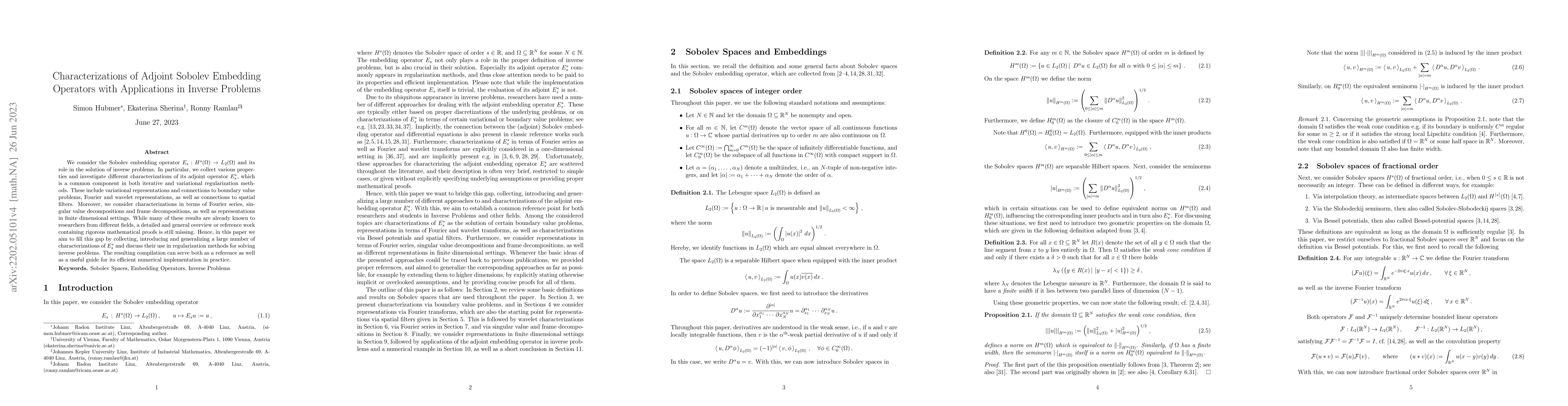 Thumbnail for Characterizations of Adjoint Sobolev Embedding Operators with
  Applications in Inverse Problems