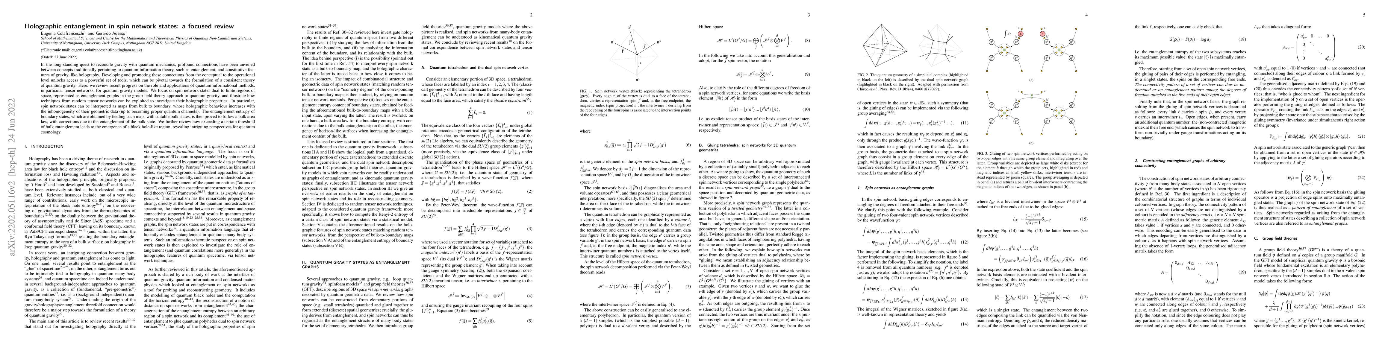 Thumbnail for Holographic entanglement in spin network states: a focused review