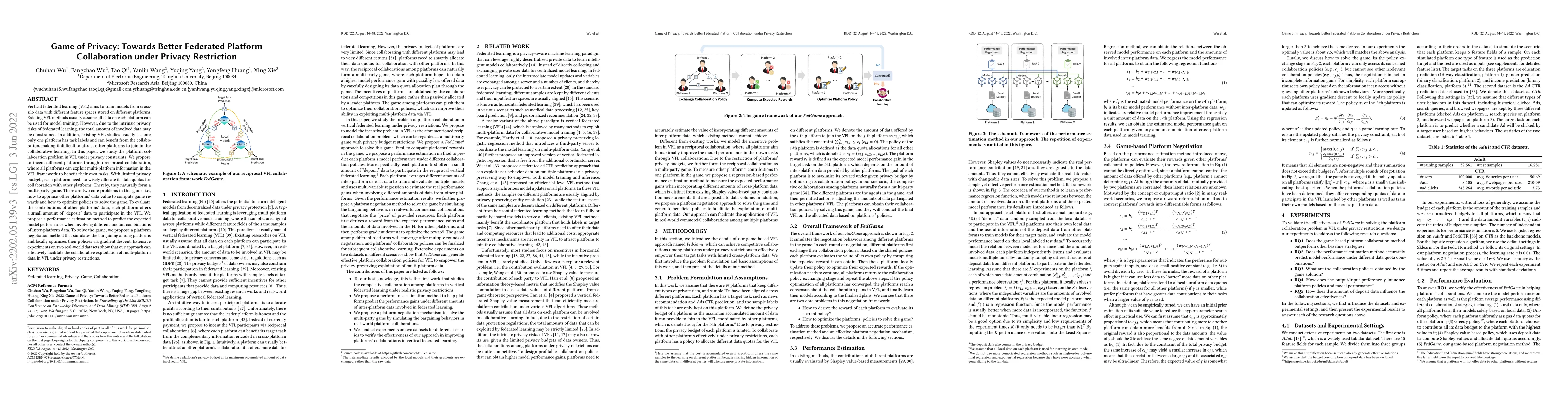 Thumbnail for Game of Privacy: Towards Better Federated Platform Collaboration under
  Privacy Restriction