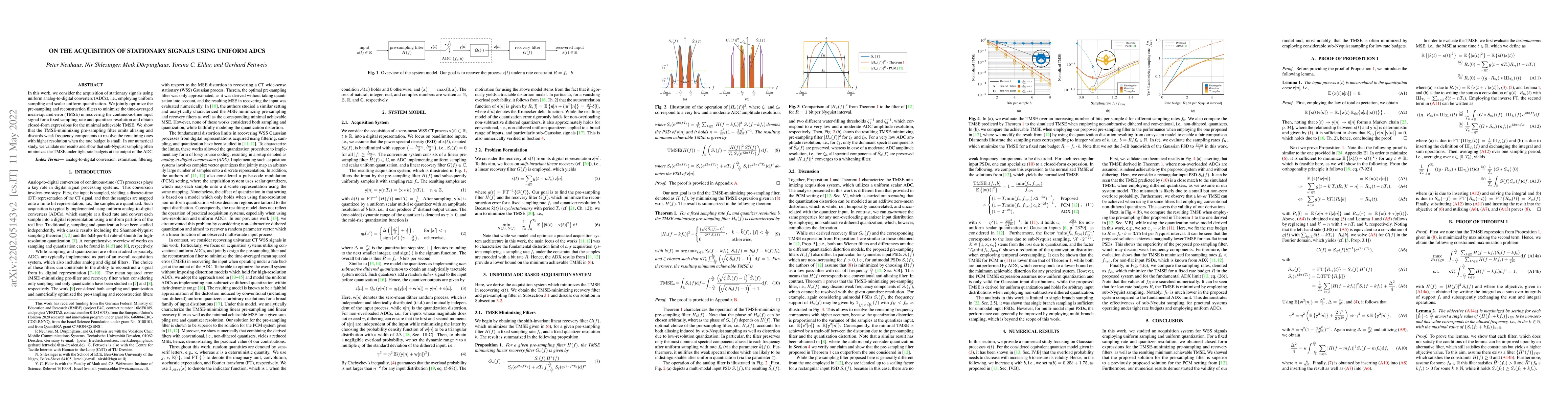 Thumbnail for On the Acquisition of Stationary Signals Using Uniform ADCs