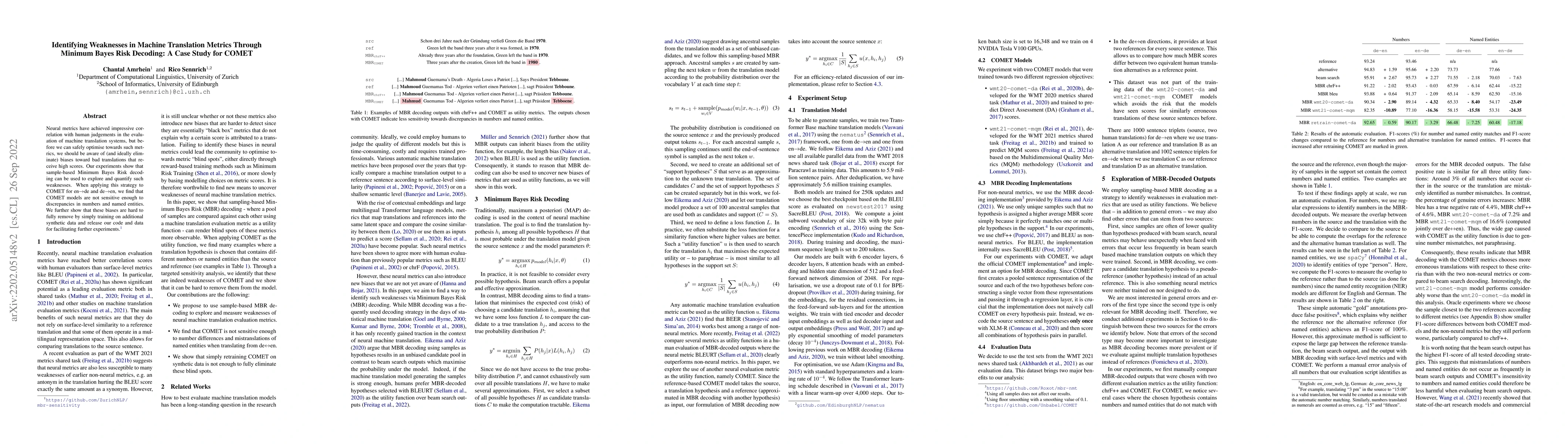 Thumbnail for Identifying Weaknesses in Machine Translation Metrics Through Minimum
  Bayes Risk Decoding: A Case Study for COMET