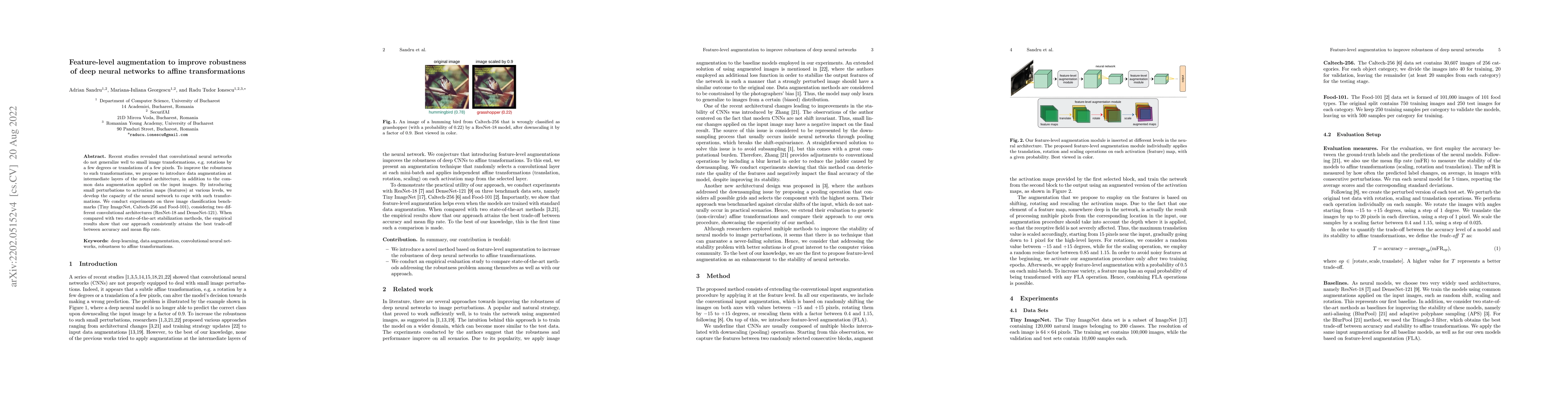 Thumbnail for Feature-level augmentation to improve robustness of deep neural networks
  to affine transformations