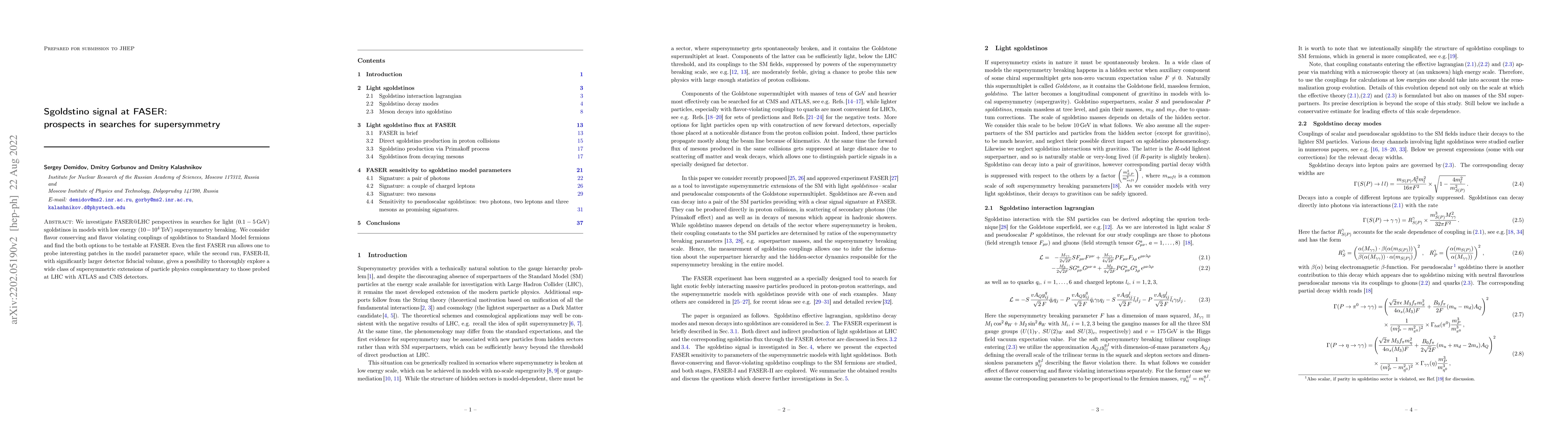 Thumbnail for Sgoldstino signal at FASER: prospects in searches for supersymmetry