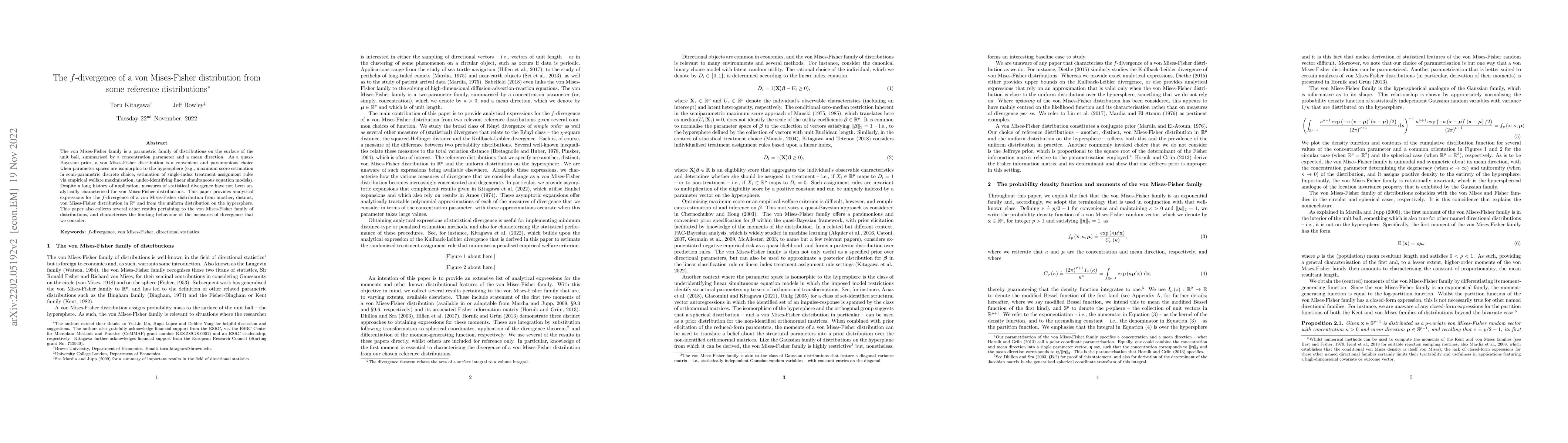 Thumbnail for von Mises-Fisher distributions and their statistical divergence