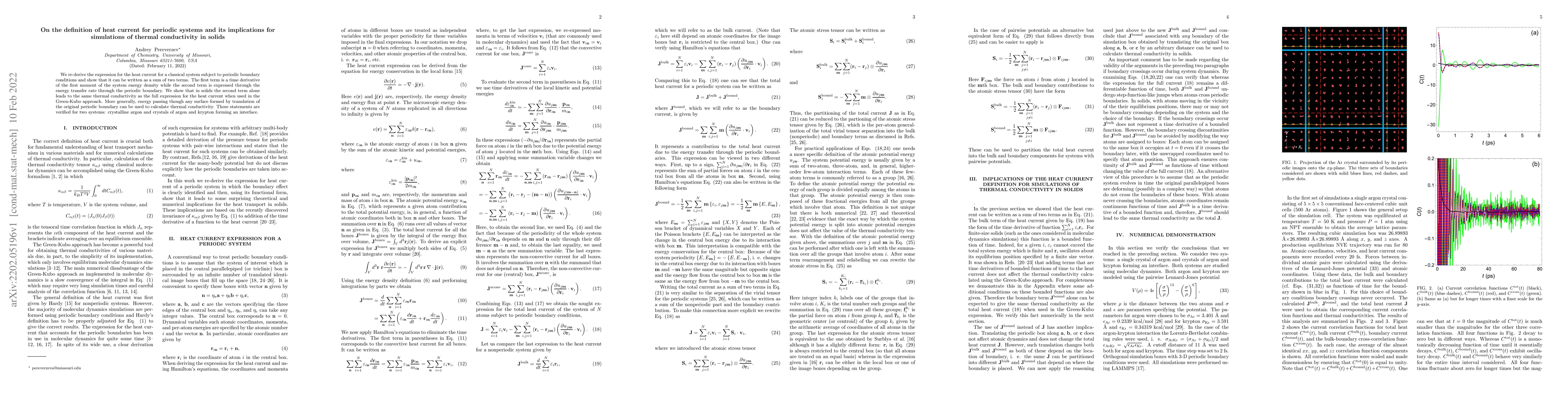 Thumbnail for On the definition of heat current for periodic systems and its
  implications for simulations of thermal conductivity in solids