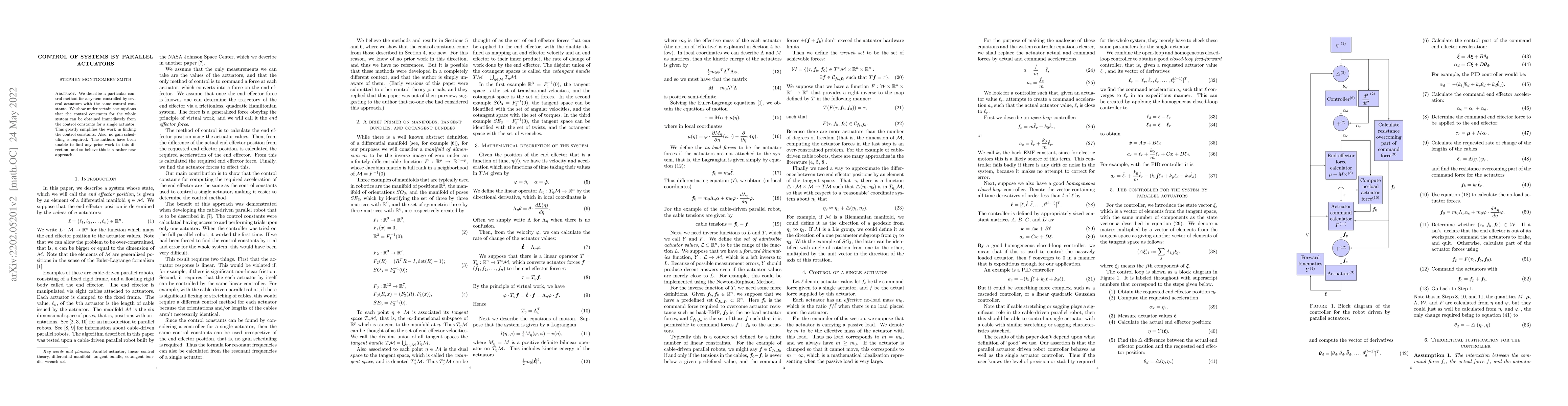 Thumbnail for Control of systems by parallel actuators