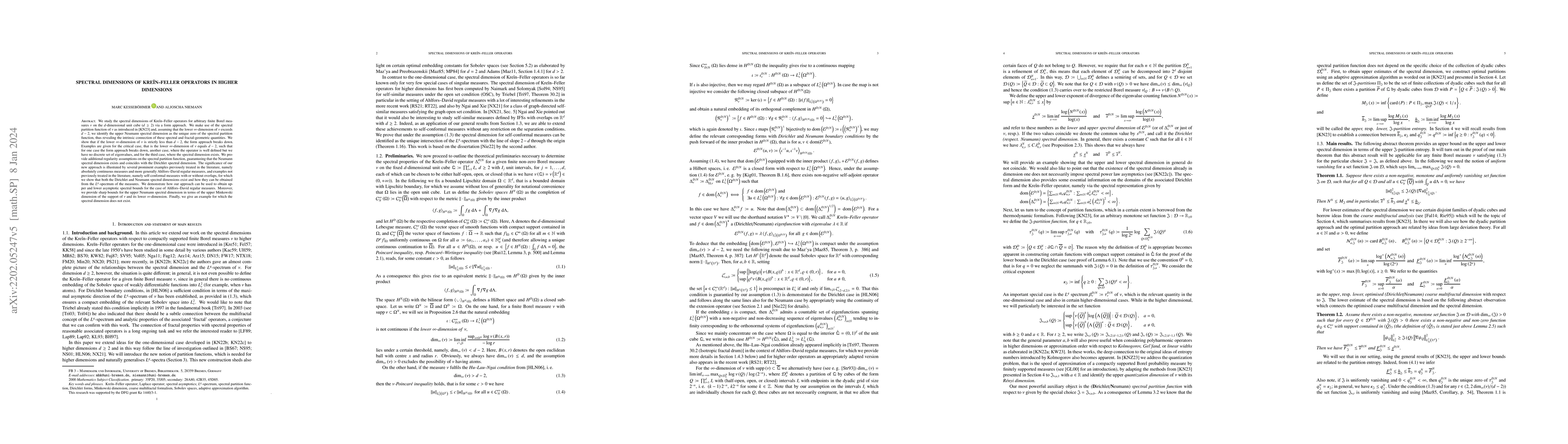 Thumbnail for Spectral dimensions of Krein-Feller operators in higher dimensions