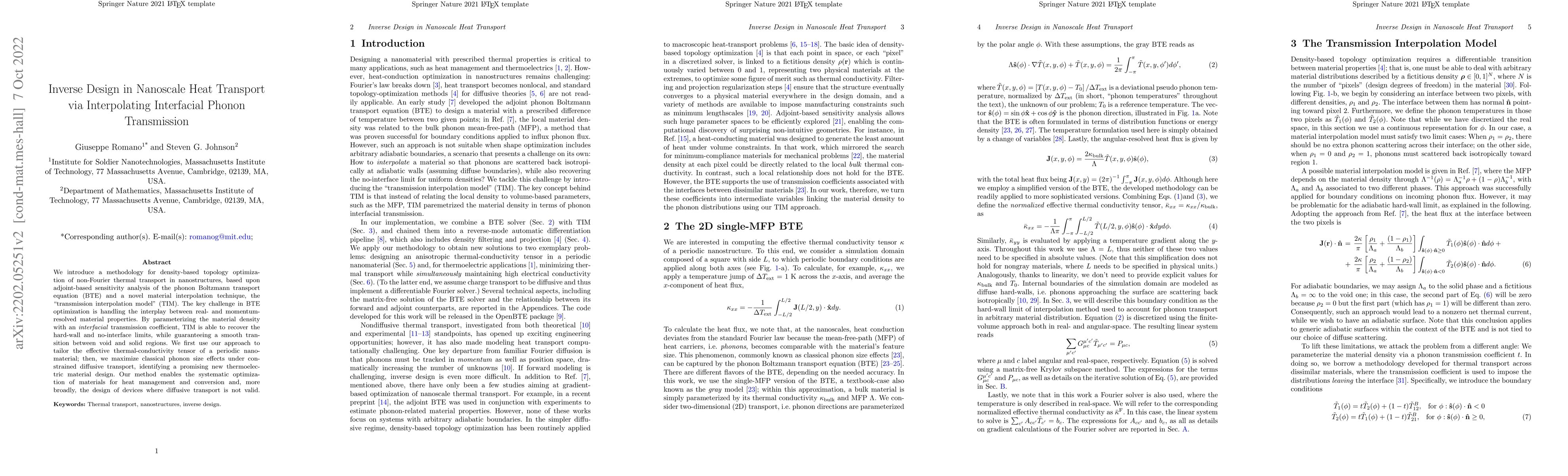 Thumbnail for Inverse Design in Nanoscale Heat Transport via Interpolating Interfacial
  Phonon Transmission