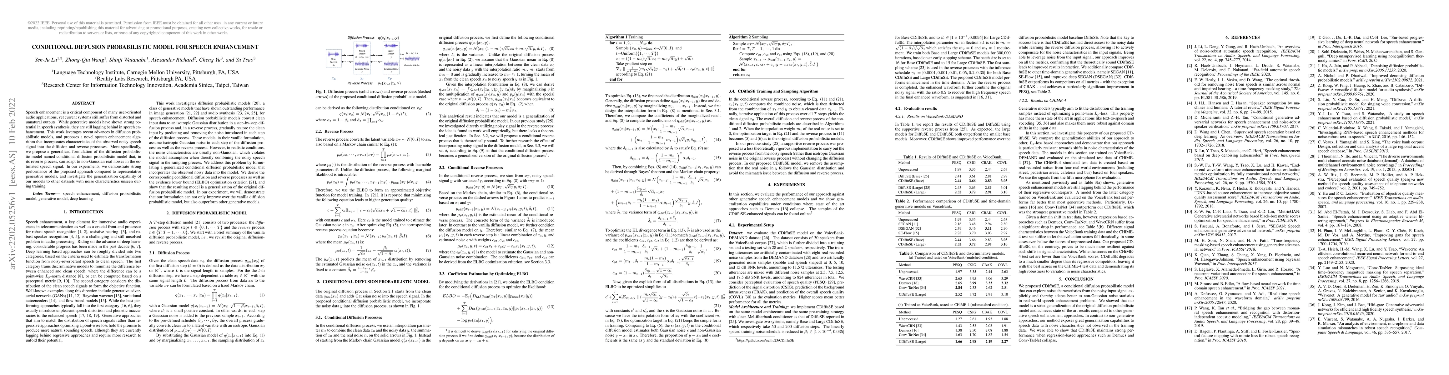 Thumbnail for Conditional Diffusion Probabilistic Model for Speech Enhancement